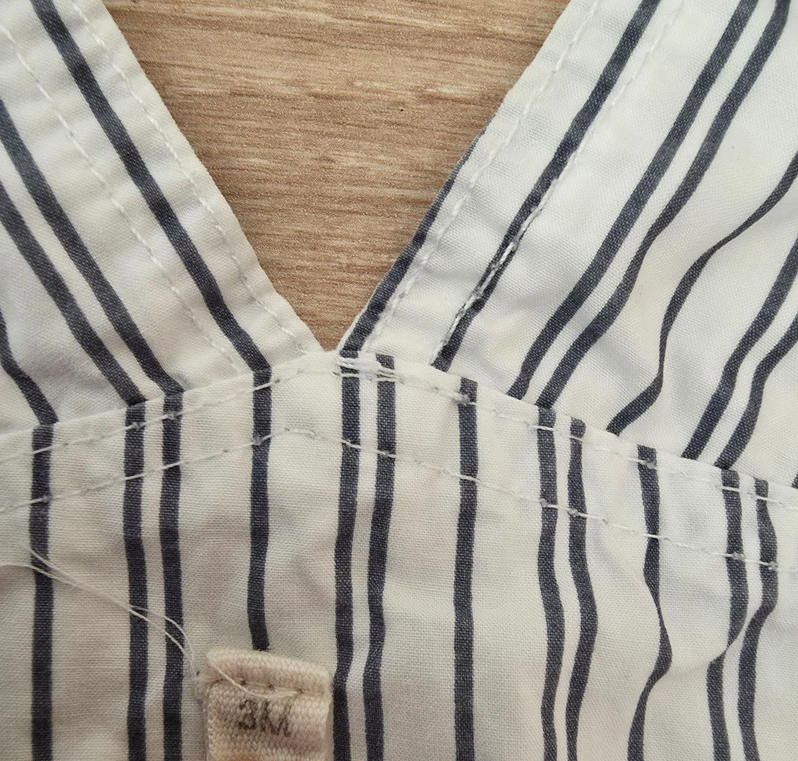 Macacão listrado branco e azul marinho Tamanho 3 meses – photo 7